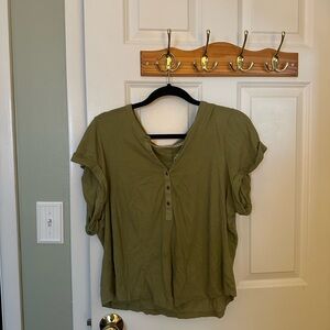 Pilcro Olive Button Down Shirt